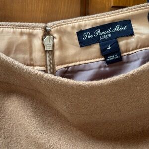 J. Crew Camel Wool-Blend Pencil Skirt